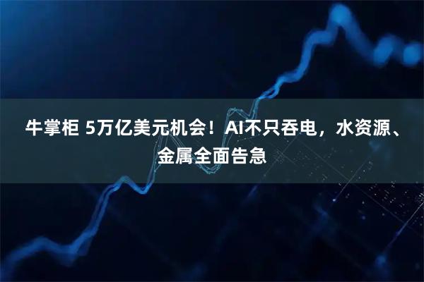 牛掌柜 5万亿美元机会！AI不只吞电，水资源、金属全面告急